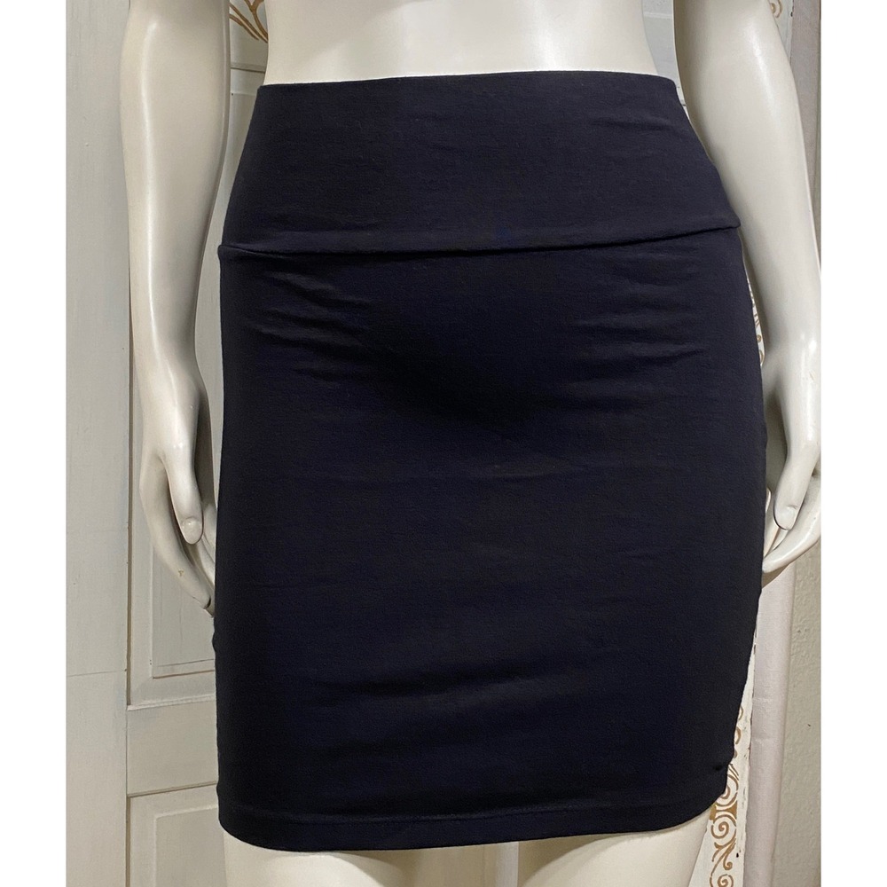 Charlotte Russe‎ Black Cotton Blend Mini Skirt Small High Waist Bodycon Jersey